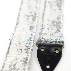 Sequin Guitar Strap in Silver Product detail photo 2