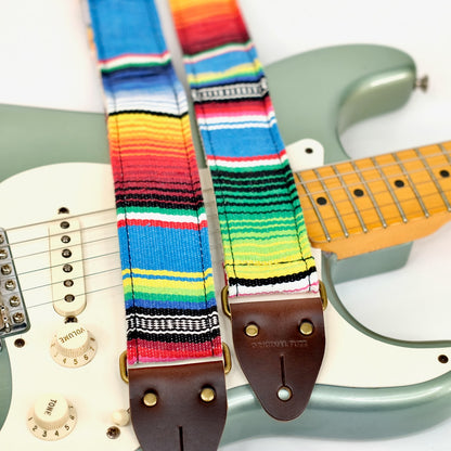 Serape Guitar Strap in Azul