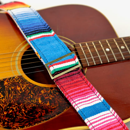 Serape Guitar Strap in Azul