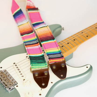 Serape Guitar Strap in Rosado