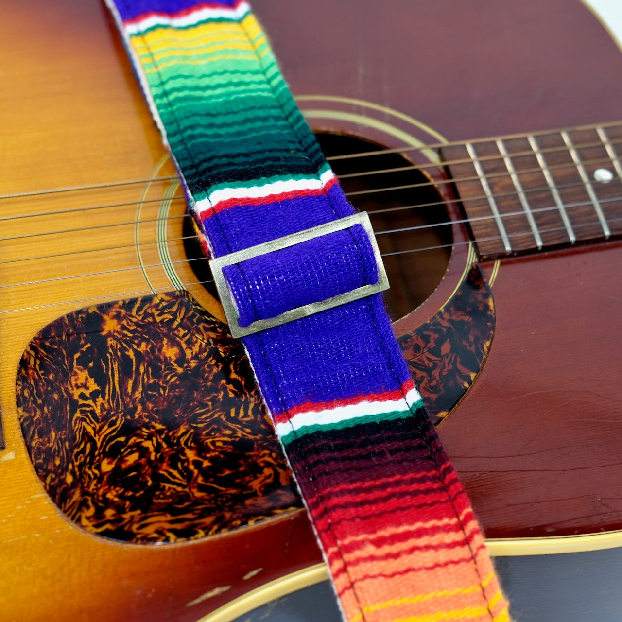 Serape Guitar Strap in Morada