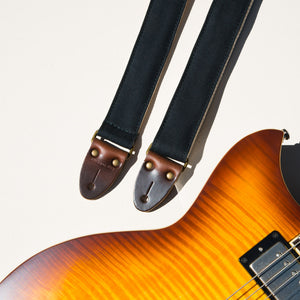 Skinny Canvas Guitar Strap in Black Product detail photo 2
