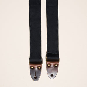 Skinny Canvas Guitar Strap in Black Product detail photo 3