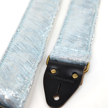 Sparkly Guitar Strap in Silver Sea Foam