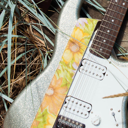 Vintage floral guitar strap by Original Fuzz. 