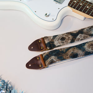 Tie-dyed guitar strap by Original Fuzz for Black Friday.