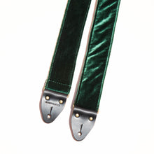 elegant emerald green velvet guitar strap by original fuzz