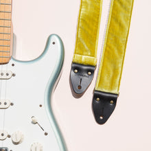 yellow green chartreuse velvet guitar strap by original fuzz
