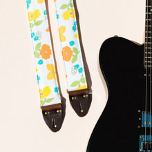 summery orange and yellow vintage floral guitar strap by Original Fuzz