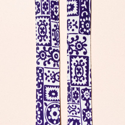 purple and white reclaimed vintage guitar strap by Original Fuzz