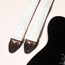 beautiful vintage white wedding guitar strap by Original Fuzz